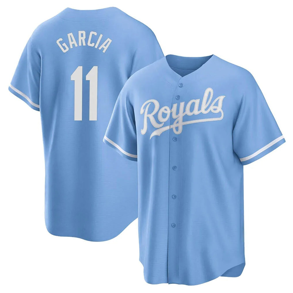 Kansas City Royals #11 Maikel Garcia Player Light Blue FEDASGOGE Home Game Stitched Jerseys