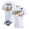 Los Angeles Dodgers #44 Andy Pages Player White Gold FEDASGOGE World Series Limited Elite Home Stitched Jerseys