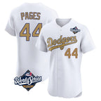 Los Angeles Dodgers #44 Andy Pages Player White Gold FEDASGOGE World Series Limited Elite Home Stitched Jerseys