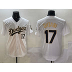 Los Angeles Dodgers #17 Shohei Ohtani White Gold FEDASGOGE Limited Stitched Jersey