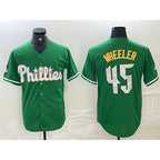 Philadelphia Phillies #45 Zack Wheeler Kelly Green FEDASGOGE Cool Base Jersey