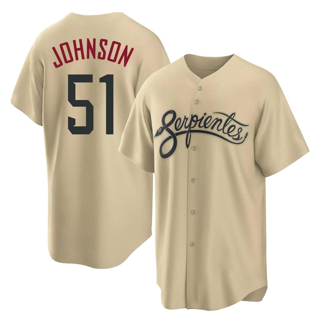 Arizona Diamondbacks #51 Randy Johnson Player Tan FEDASGOGE City Connect Home Game Stitched Jerseys