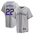 Colorado Rockies #22 Mickey Moniak Player Gray FEDASGOGE Game Home Stitched Jerseys