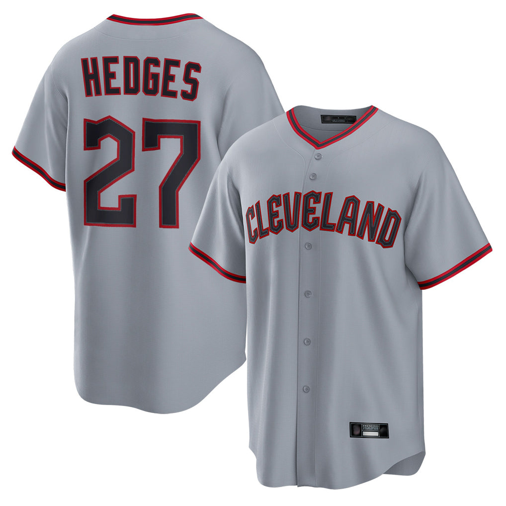 Cleveland Guardians #27 Austin Hedges Player Gray FEDASGOGE Home Game Stitched Jerseys