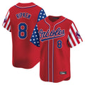 Baltimore Orioles #8 Cal Ripken Player Red FEDASGOGE Independence Day Vapor Premier Limited Home Game Stitched Jerseys