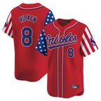 Baltimore Orioles #8 Cal Ripken Player Red FEDASGOGE Independence Day Vapor Premier Limited Home Game Stitched Jerseys
