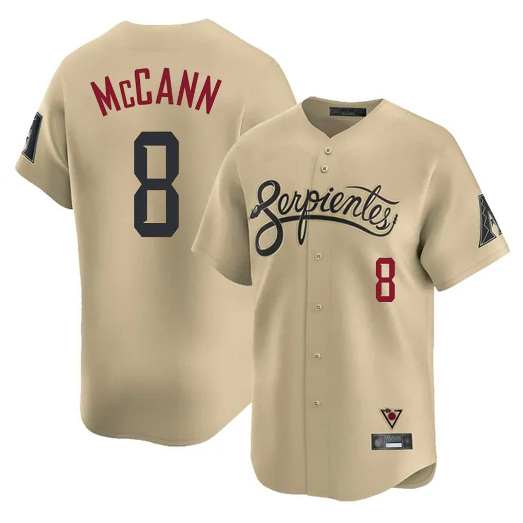 Arizona Diamondbacks #8 James McCann Player Tan FEDASGOGE City Connect Limited Home Game Stitched Jerseys
