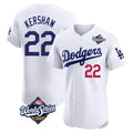 Los Angeles Dodgers #22 Clayton Kershaw Player White FEDASGOGE World Series Limited Elite Stitched Jerseys