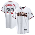 Arizona Diamondbacks #20 Luis Gonzalez Player White FEDASGOGE USA 250 Fourth of July Home Game Stitched Jerseys