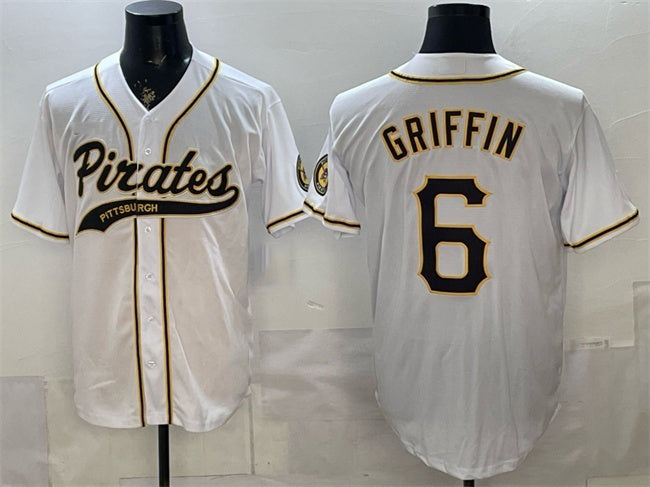 Pittsburgh Pirates #6 Konnor Griffin White FEDASGOGE Cool Base Stitched Jersey