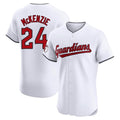 Cleveland Guardians #24 Triston McKenzie Player White FEDASGOGE Limited Elite Home Stitched Jerseys