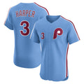 Philadelphia Phillies #3 Bryce Harper Light Blue FEDASGOGE Alternate Elite Jersey