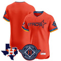 Houston Astros Blank Player Orange FEDASGOGE City Connect Texas Patch Vapor Premier Limited Elite Home Stitched Jerseys