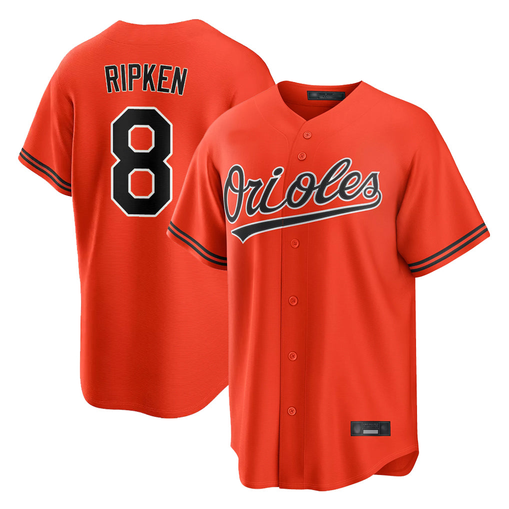 Baltimore Orioles #8 Cal Ripken Player Orange FEDASGOGE Home Game Stitched Jerseys