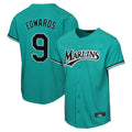 Miami Marlins #9 Xavier Edwards Player Teal FEDASGOGE Home Game Stitched Jerseys