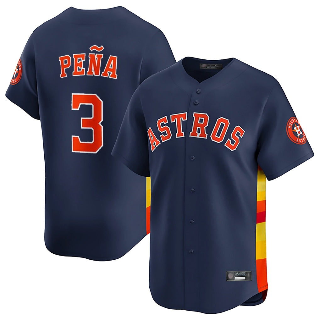 Houston Astros #3 Jeremy Pena Player Navy FEDASGOGE Home Limited Stitched Jerseys