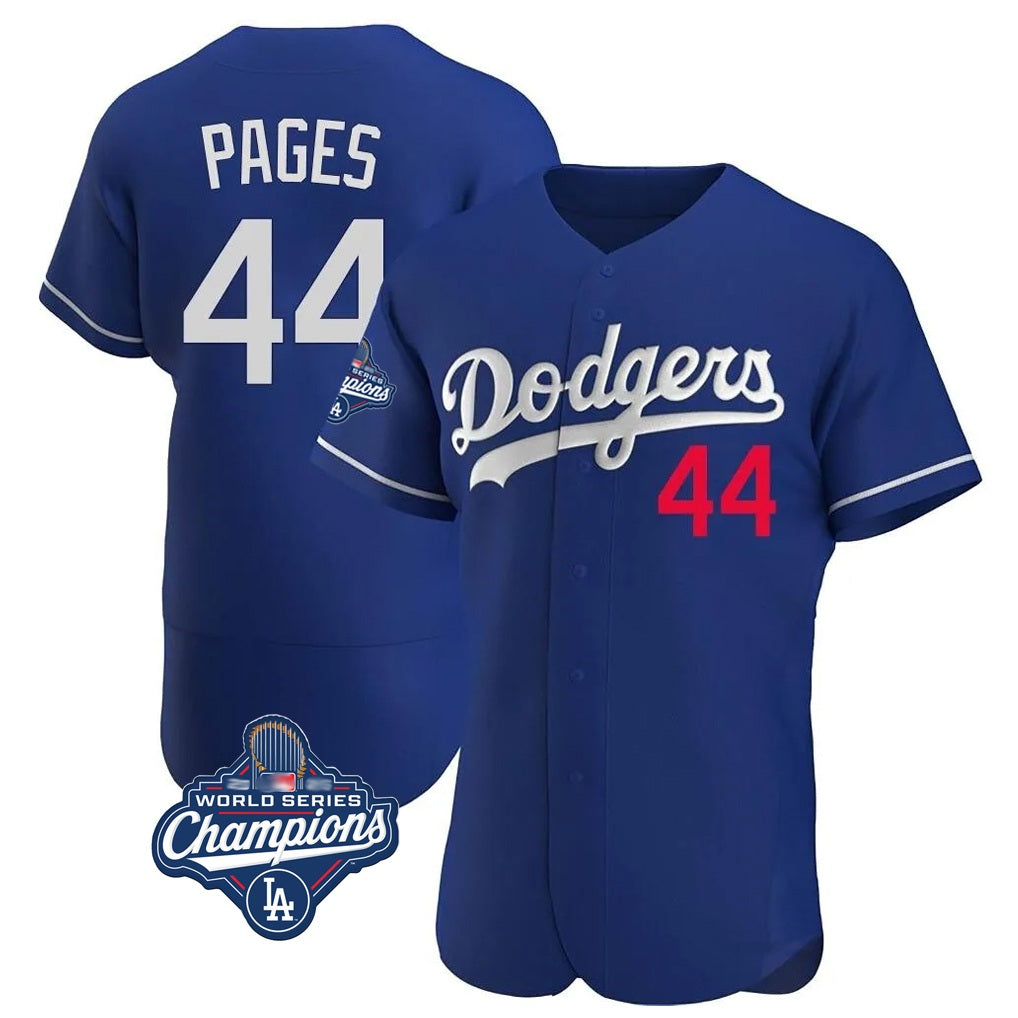 Los Angeles Dodgers #44 Andy Pages Player Royal FEDASGOGE World Series Meet Limited Elite Home Stitched Jerseys