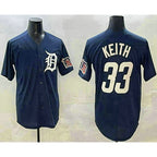 Detroit Tigers #33 Colt Keith Navy FEDASGOGE With Patch Cool Base Stitched Jersey 2