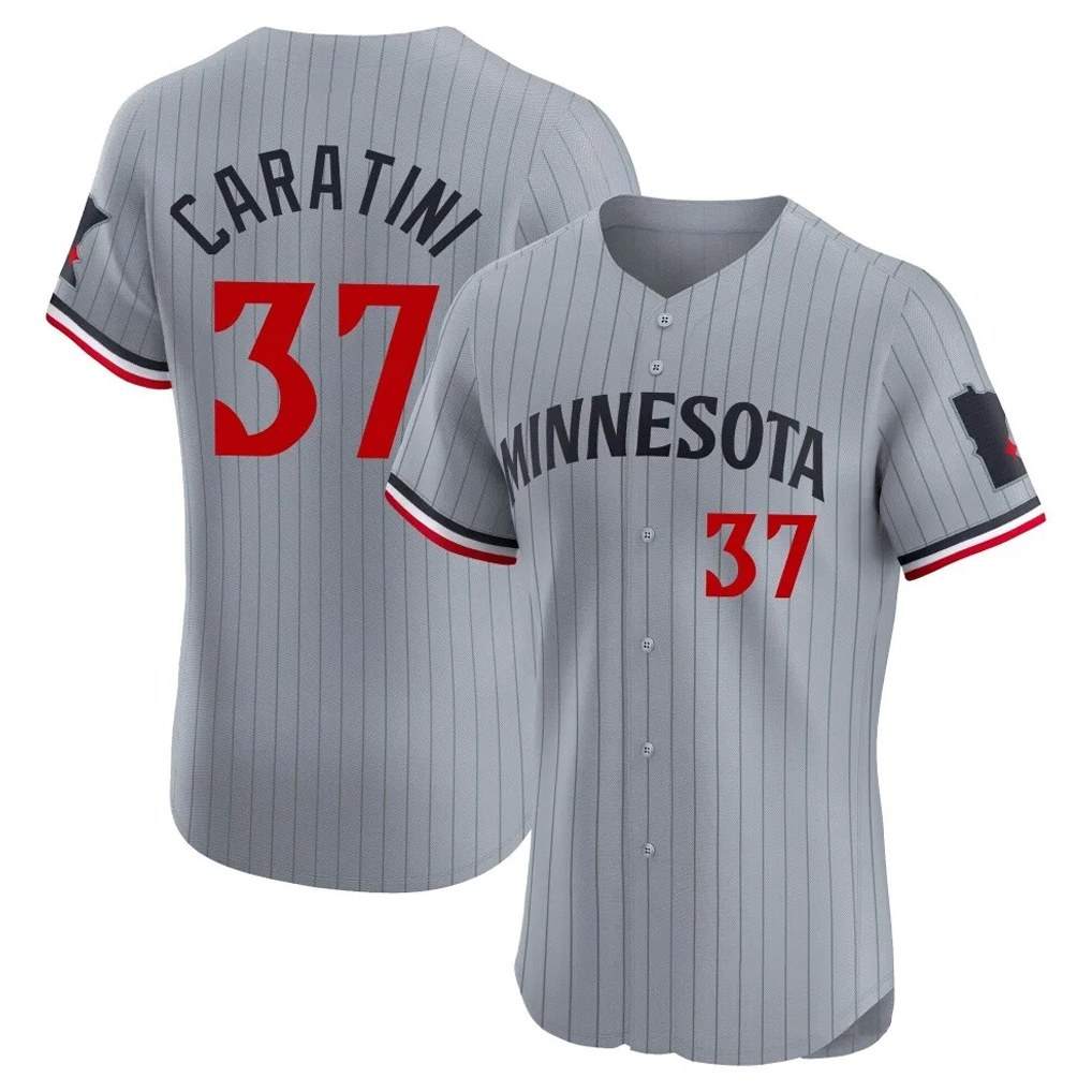 Minnesota Twins #37 Victor Caratini Player Gray FEDASGOGEHome Limited Elite Stitched Jerseys