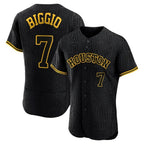 Houston Astros #7 Craig Biggio Player Black FEDASGOGE Snake Skin City Limited Elite Home Stitched Jerseys