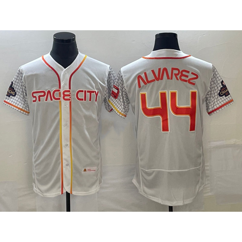 Houston Astros #44 Yordan Alvarez Number White FEDASGOGE 2023 City Connect Flex Base Stitched Jersey