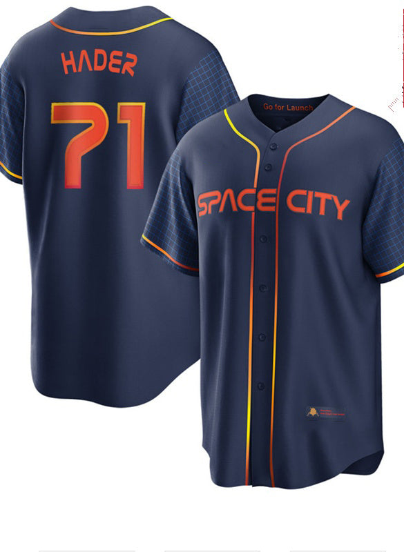 Houston Astros #71 Josh Hader 2022 Navy Blue FEDASGOGE City Connect Cool Base Stitched Jersey