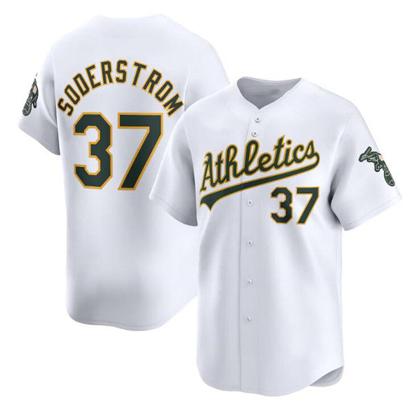 Oakland Athletics #37 Tyler Soderstrom White FEDASGOGE Home Limited Stitched Jersey
