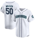 Seattle Mariners #50 Bryce Miller White FEDASGOGE Home Limited Stitched jersey