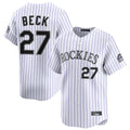 Colorado Rockies #27 Jordan Beck Player White FEDASGOGE Limited Home Stitched Jerseys