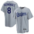 Los Angeles Dodgers #8 Enrique Hern¨¢ndez Player Gray FEDASGOGE Game Stitched Jerseys