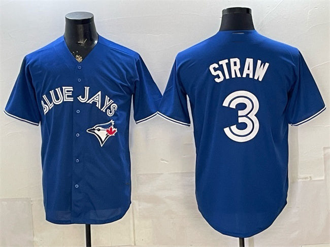 Toronto Blue Jays #3 Myles Straw Royal FEDASGOGE Stitched Jersey