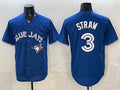 Toronto Blue Jays #3 Myles Straw Royal FEDASGOGE Stitched Jersey