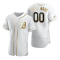 Custom Detroit Tigers White FEDASGOGE Stitched Flex Base Golden Edition Jersey