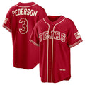 Texas Rangers #3 Joc Pederson Red FEDASGOGE 2026 City Connect Stadium Jersey