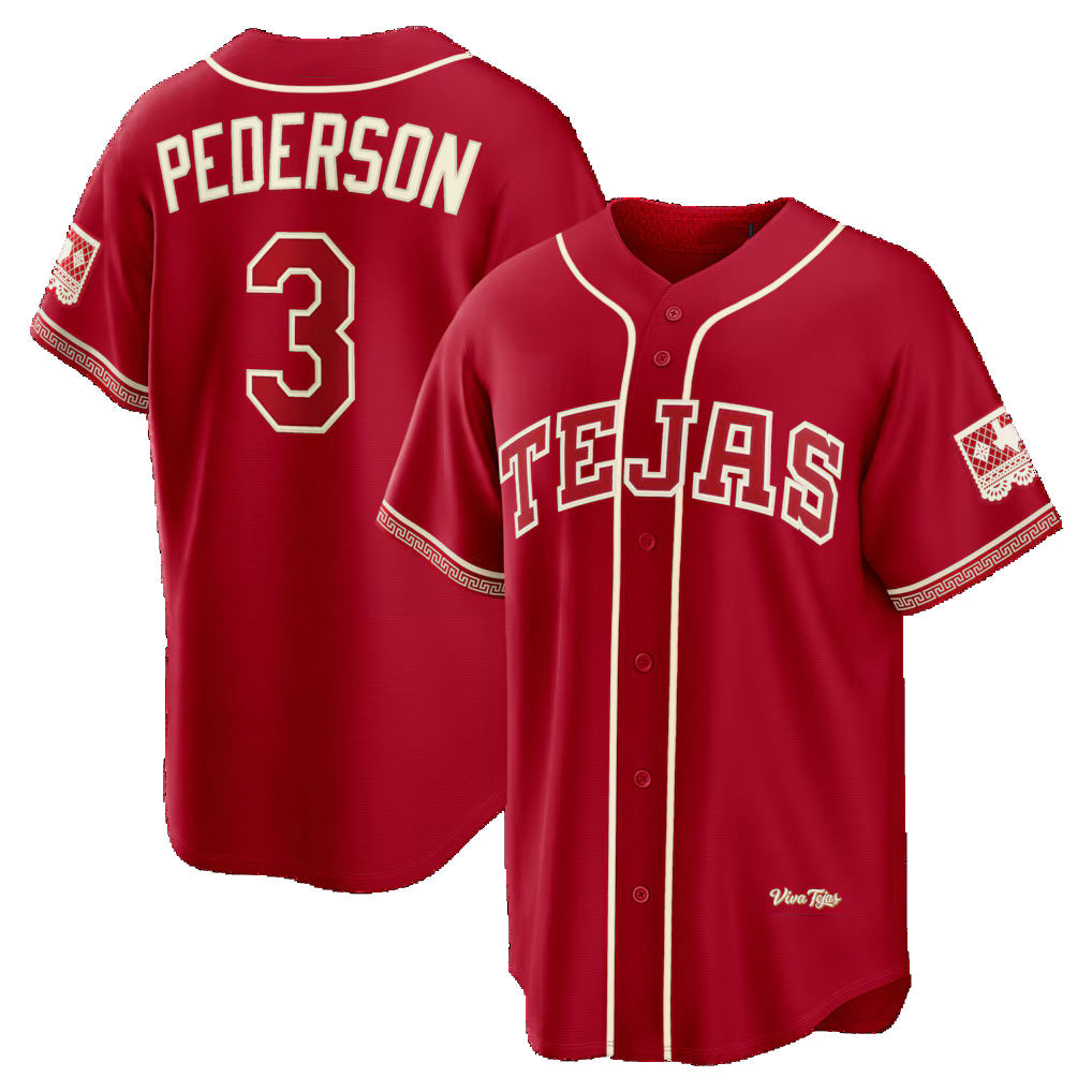 Texas Rangers #3 Joc Pederson Red FEDASGOGE 2026 City Connect Stadium Jersey