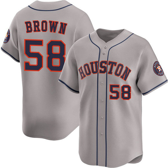 Houston Astros #58 Hunter Brown Gray FEDASGOGE 2025 Limited Stitched Jersey