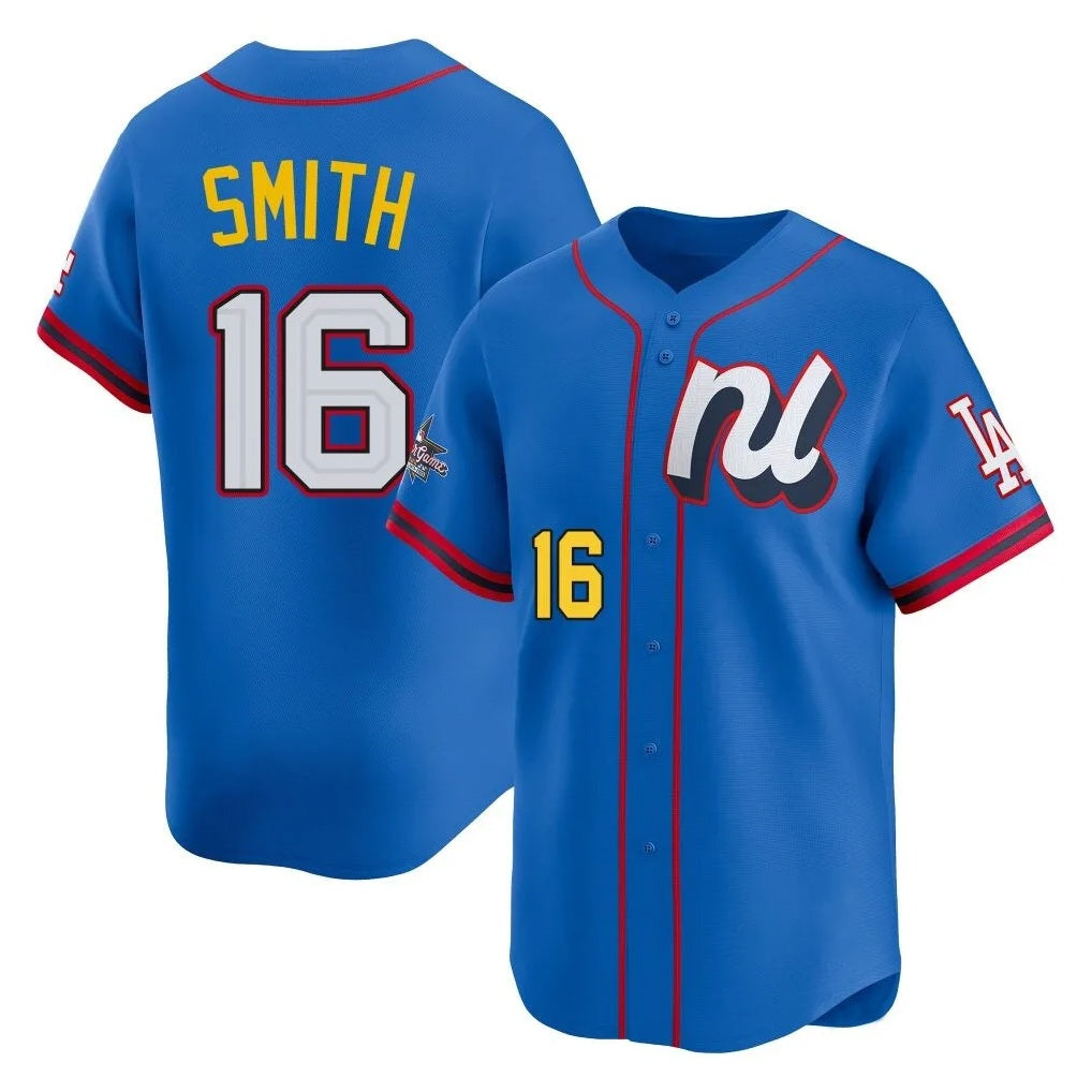 Los Angeles Dodgers #16 Will Smith Player Blue FEDASGOGE All-Star Limited Home Stitched Jerseys