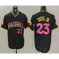 San Diego Padres #23 Fernando Tatis Jr Number Black FEDASGOGE 20th Anniversary Cool Base Stitched Jersey