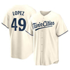 Minnesota Twins #49 Pablo Lopez Player Cream FEDASGOGEGame Limited Home Stitched Jerseys