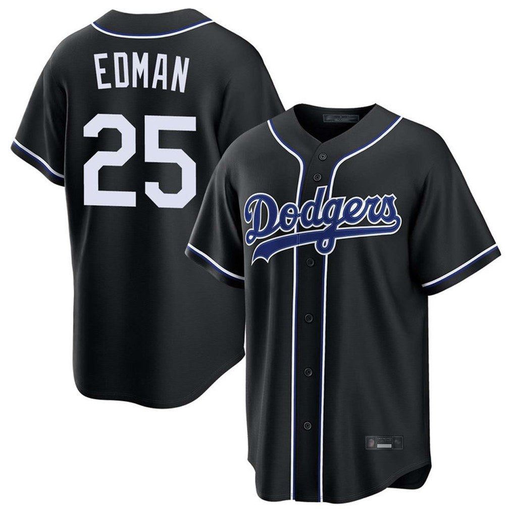Los Angeles Dodgers #25 Tommy Edman Player Black FEDASGOGE Carbon Limited Home Stitched Jerseys