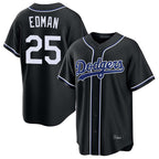 Los Angeles Dodgers #25 Tommy Edman Player Black FEDASGOGE Carbon Limited Home Stitched Jerseys