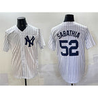 New York Yankees #52 C.C. Sabathia White FEDASGOGE Cool Base Stitched Jersey
