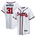 Atlanta Braves #31 Greg Maddux Player White FEDASGOGE Home Game Stitched Jerseys