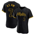 Atlanta Braves #7 Ha-Seong Kim Player Black FEDASGOGE Snake Skin City Limited Elite Home Game Stitched Jerseys
