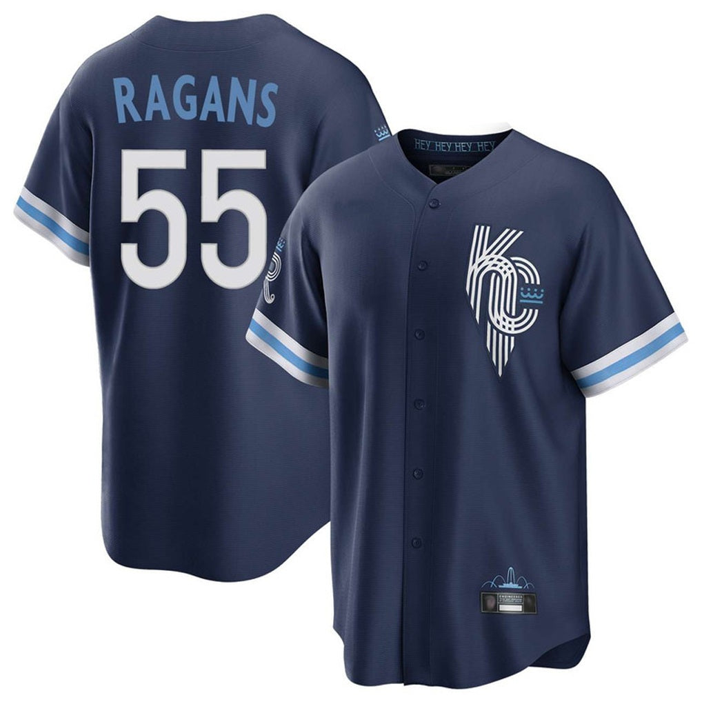 Kansas City Royals #55 Cole Ragans Player Navy FEDASGOGE City Connect Home Game Stitched Jerseys