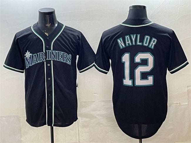 Seattle Mariners #12 Josh Naylor 2026 Fashion Replica Black FEDASGOGE Out Stitched Jersey