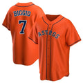 Houston Astros #7 Craig Biggio Player Orange FEDASGOGE Home Game Stitched Jerseys