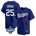 Los Angeles Dodgers #25 Tommy Edman Player Royal FEDASGOGE World Series Meet Limited Home Stitched Jerseys