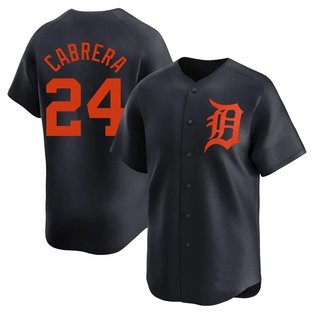 Detroit Tigers #24 Miguel Cabrera Player Navy FEDASGOGE Home Limited Stitched Jerseys