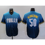 Philadelphia Phillies #50 Orion Kerkering Blue FEDASGOGE 2024 City Connect Limited Stitched Jersey